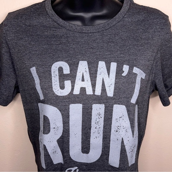 Small I Can’t Run I’m A Mermaid Tee Short Sleeve Womens Grey White Gift - Picture 8 of 11